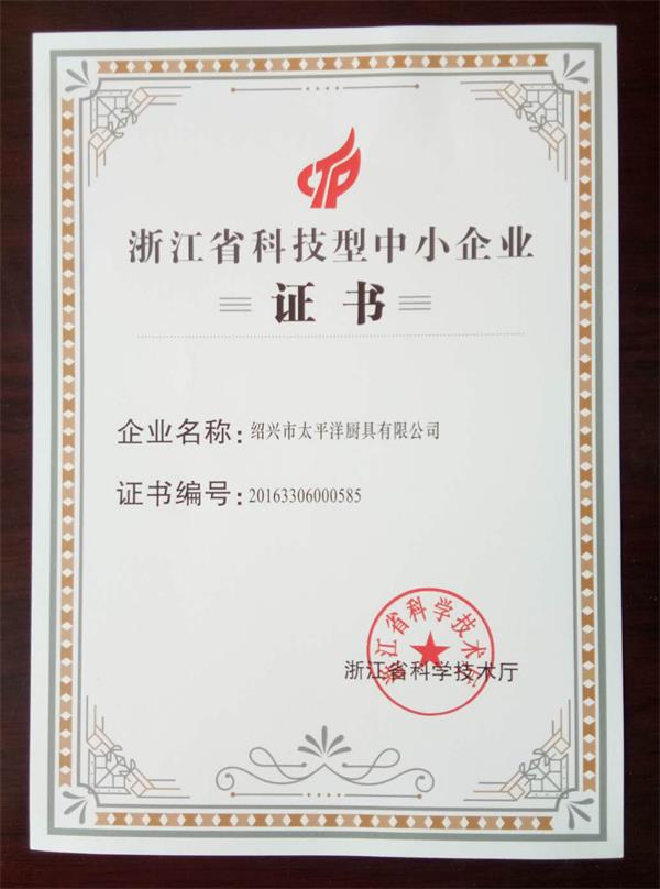 科技型企业证书